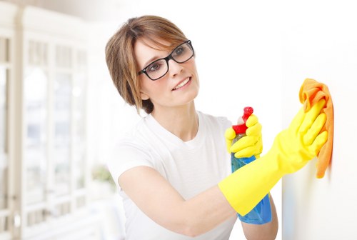 Professional cleaning of a paved terrace in a Putney property
