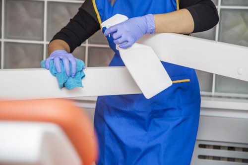 Local commercial cleaning team working in a Putney business property